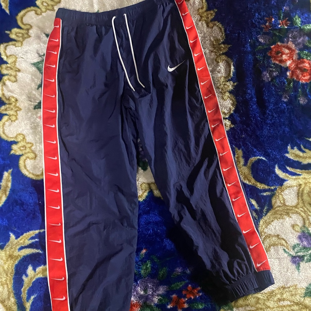 Nike Blue Pants with Red Stripes